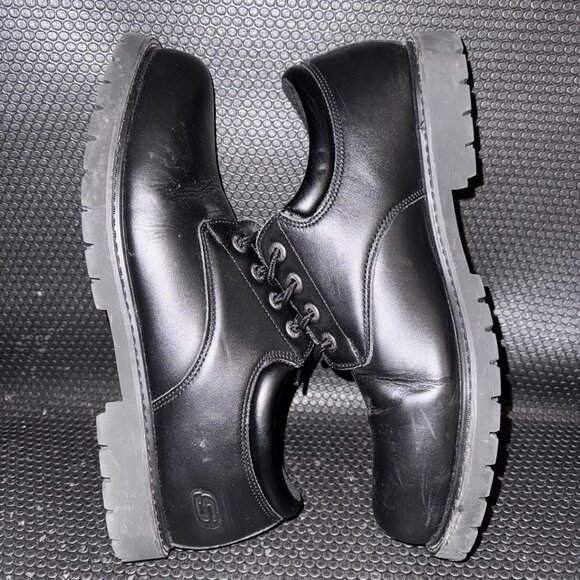 Skechers Cottonwood Elks Work Black Leather Slip Resistant Oxfords Men’s Size 14 - Picture 5 of 8